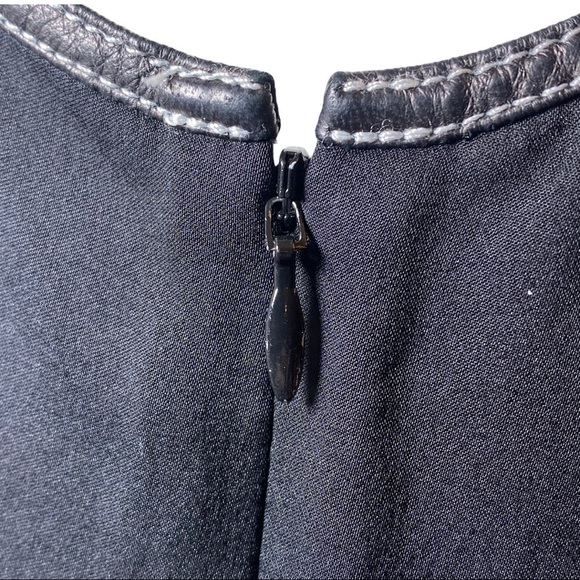 THEORY Bringam 100% Silk Tank With Leather Trim, Size Small - Picture 8 of 12